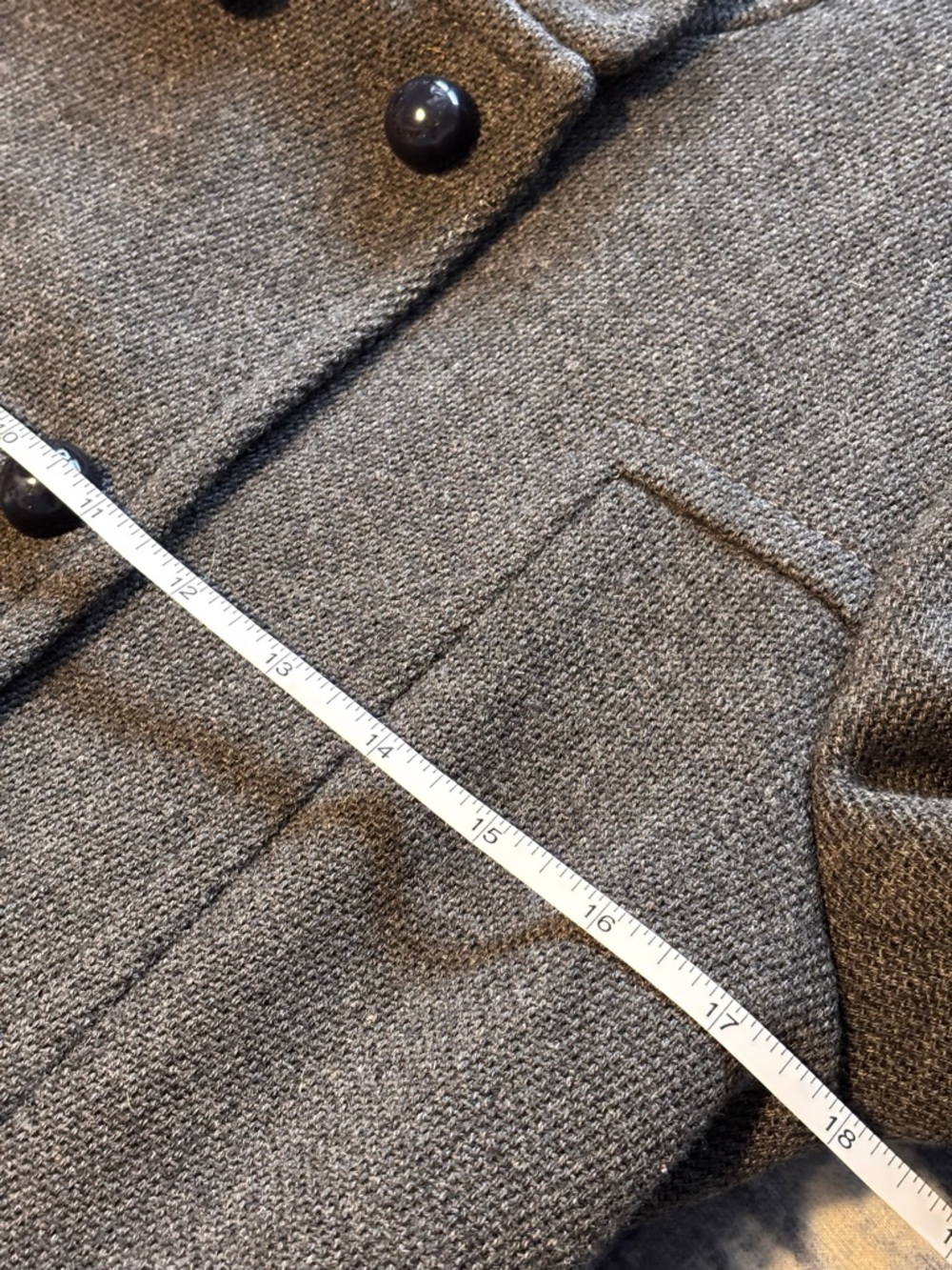 Zara Woman Gray Wool-Blend Double Breasted Pea Coat Women’s Size Medium - Picture 7 of 9